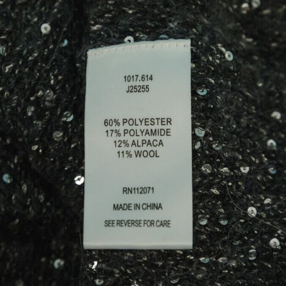 Jigsaw Sequin Crew Neck Long Sleeve Alpaca Wool Blend Knit Sweater - Picture 7 of 7